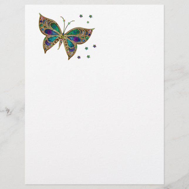 Decorative Colorful Butterfly Letterhead (Front)