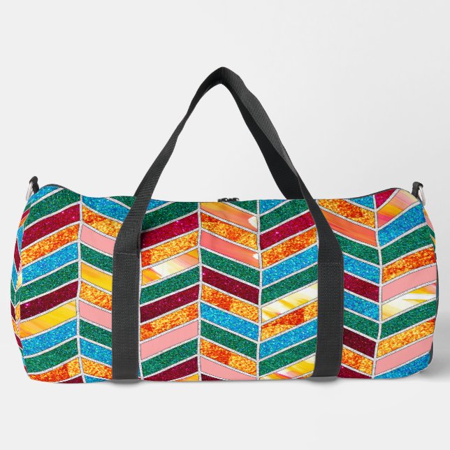 Decorative Colorful Checkered Pattern Duffle Bag (Front)