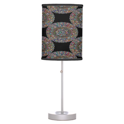 Decorative colorful mandala table lamp