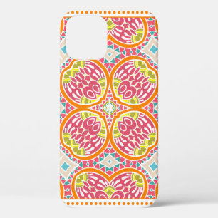 Decorative colorful ornament on a white background iPhone 12 case