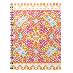 Decorative colorful ornament on a white background notebook