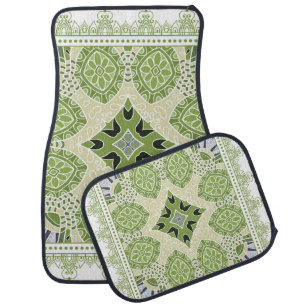 Decorative colorful ornament on white background, car floor mat