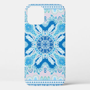 Decorative colorful ornament on white background,  iPhone 12 case