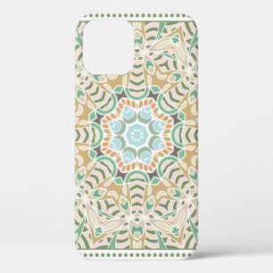 Decorative colorful ornament on white background, iPhone 12 case