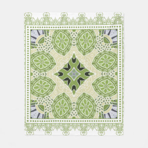 Decorative colorful ornament on white background, fleece blanket