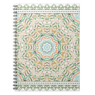 Decorative colorful ornament on white background, notebook