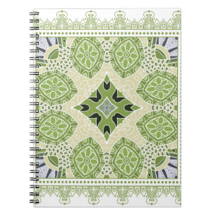Decorative colorful ornament on white background, notebook