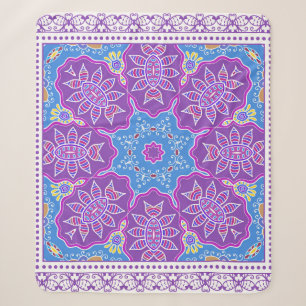 Decorative colorful ornament on white background, sherpa blanket