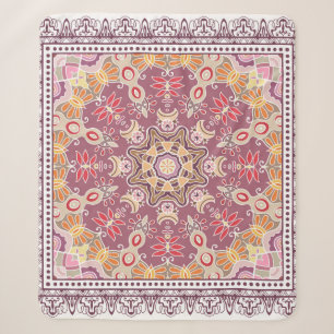 Decorative colorful ornament on white background, sherpa blanket
