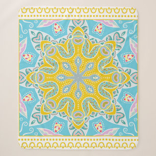 Decorative colorful ornament on white background, sherpa blanket
