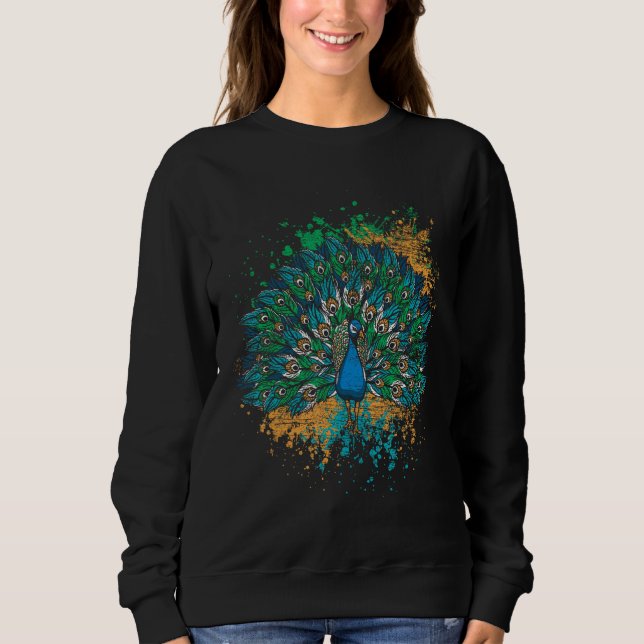 Decorative Colorful Tail Peacock Sweatshirt (Front)