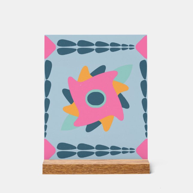 Decorative colorful tile acrylic sign (Front)