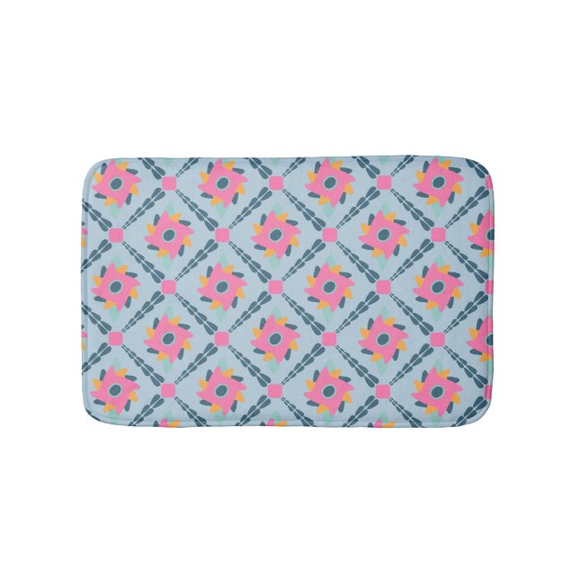 Decorative colorful tile bath mat (Front)