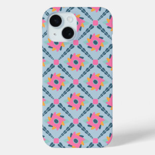 Decorative colorful tile iPhone 15 case