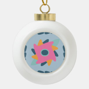 Decorative colorful tile ceramic ball christmas ornament