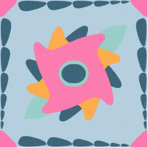 Decorative colorful tile cutout