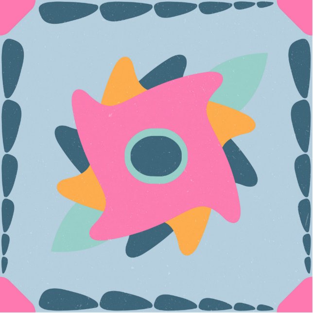 Decorative colorful tile cutout (Front)