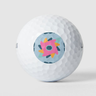 Decorative colorful tile golf balls