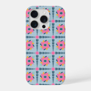 Decorative colorful tile iPhone 15 pro case
