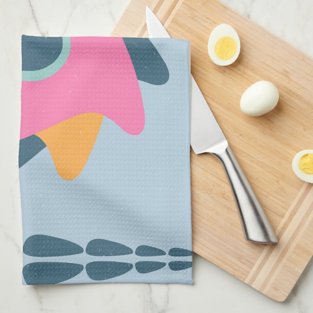 Decorative colorful tile kitchen towel (Quarter Fold)