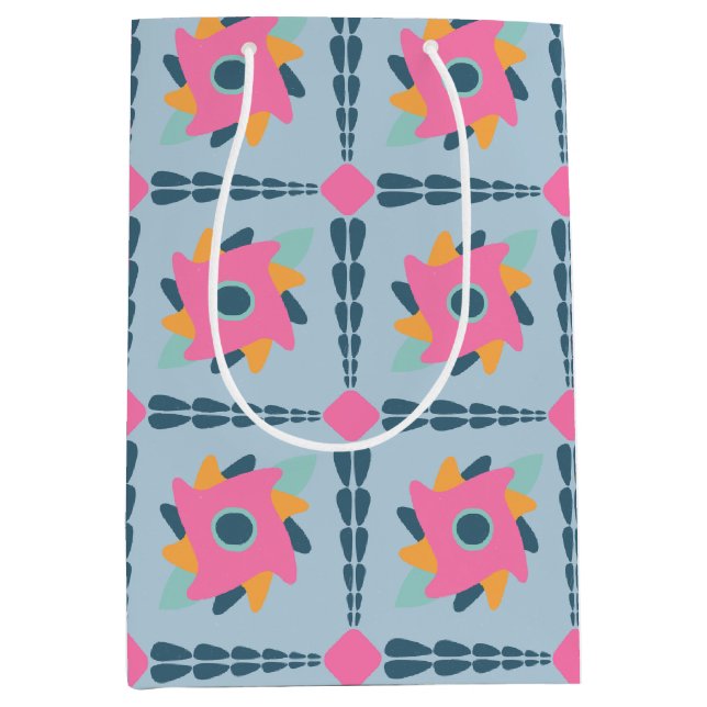 Decorative colorful tile medium gift bag (Front)