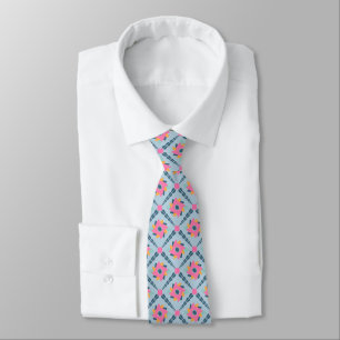 Decorative colorful tile neck tie