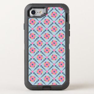 Decorative colorful tile OtterBox defender iPhone SE/8/7 case