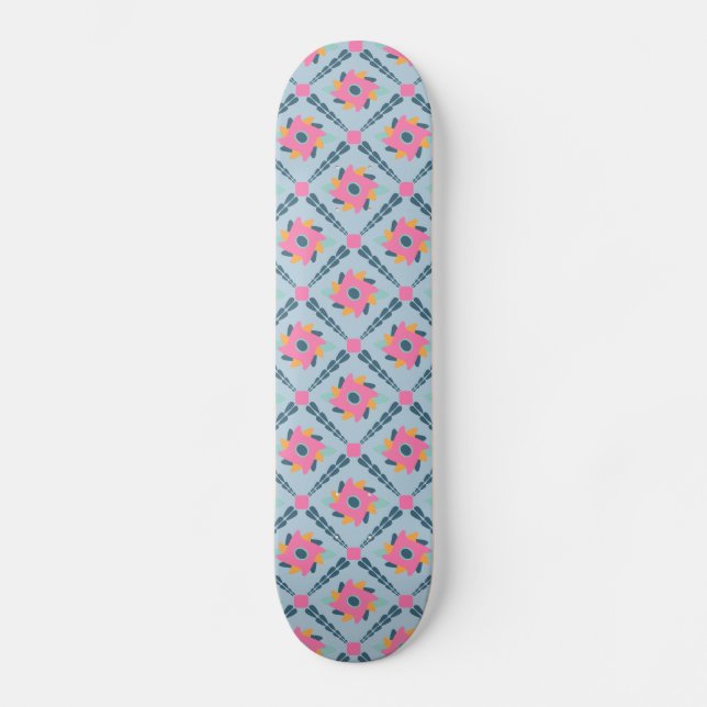Decorative colorful tile skateboard (Front)