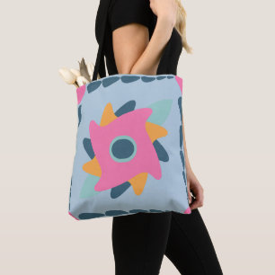 Decorative colorful tile tote bag