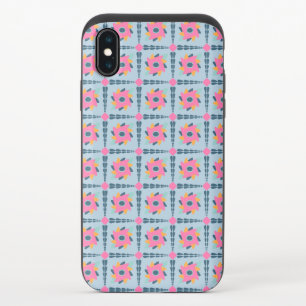 Decorative colorful tile iPhone XS slider case