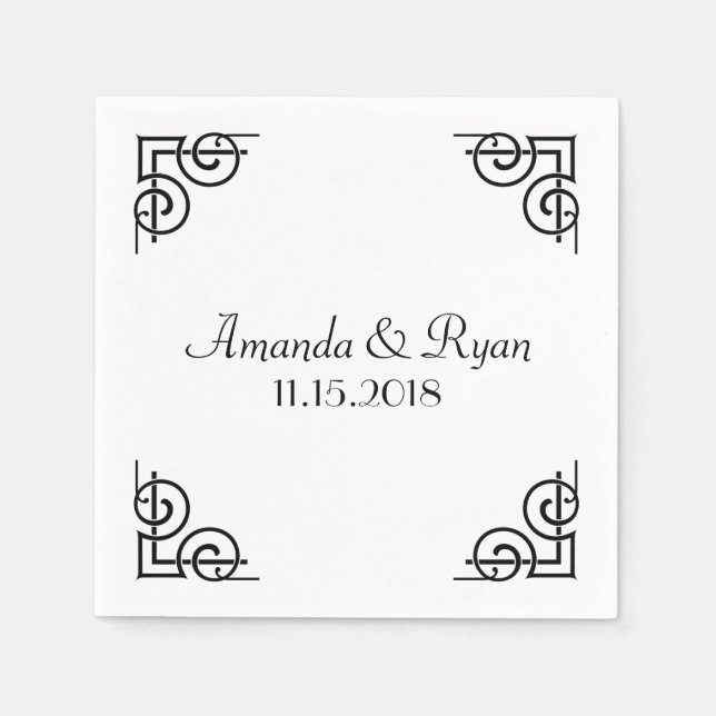 Decorative Corners Personalized Napkins (Front)