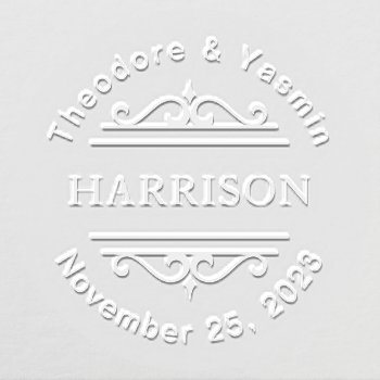 Decorative Couple's Names Wedding Embosser by dulceevents at Zazzle