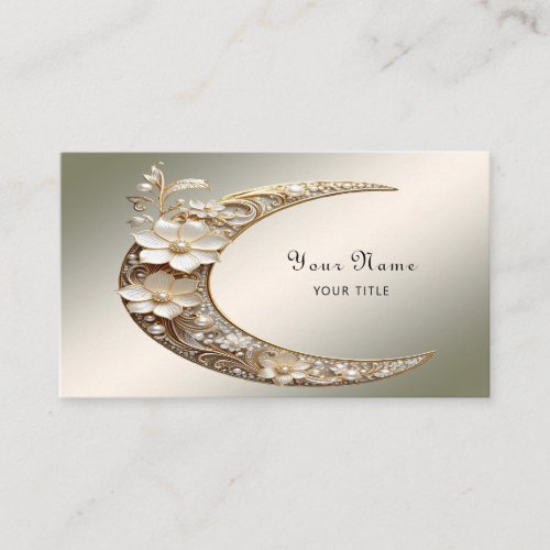Decorative Crescent Moon Frame Business Card