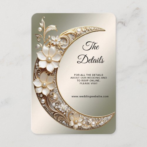 Decorative Crescent Moon Frame Detail Enclosure Card