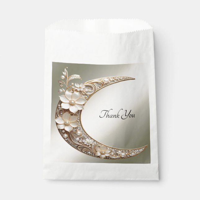 Decorative Crescent Moon Frame Favor Bag (Front)