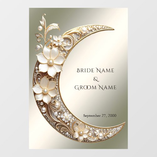 Decorative Crescent Moon Frame Floor Decal
