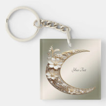Decorative Crescent Moon Frame Keychain