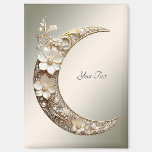 Decorative Crescent Moon Frame Magnet