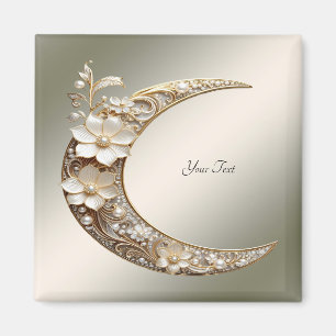 Decorative Crescent Moon Frame Magnet