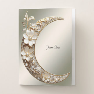 Decorative Crescent Moon Frame Pocket Folder
