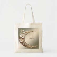 Decorative Crescent Moon Frame Tote Bag