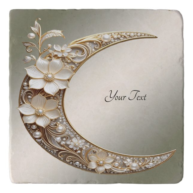 Decorative Crescent Moon Frame Trivet (Front)