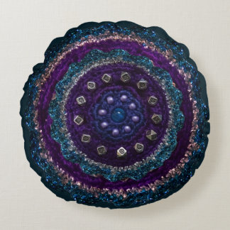 Decorative Crochet Look Round Pillow