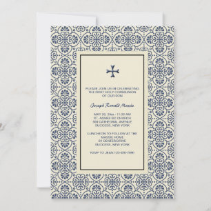Decorative Cross Religious Invitation