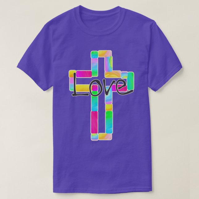 Decorative Cross with Love T-Shirt (Design Front)