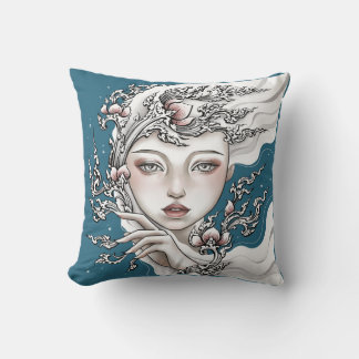 Decorative cushion Goddess of the blue lotus