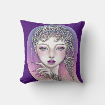 Decorative cushion Goddess of the violet night