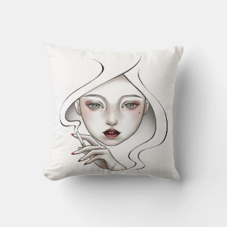 Decorative cushion, smoked girl throw pillow