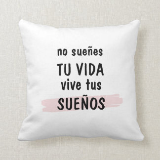 decorative cushion with inspiring phrase