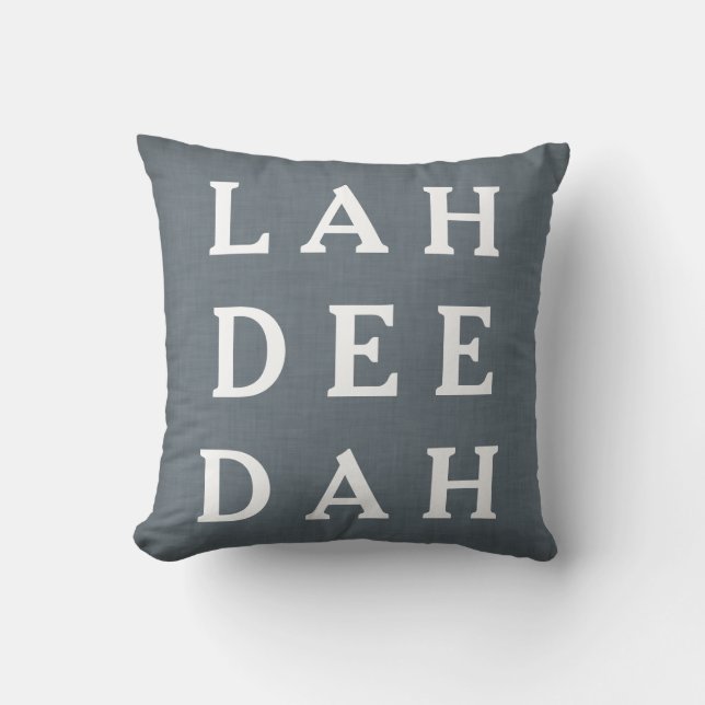Decorative Custom Throw Pillow Gray Blue Linen (Front)